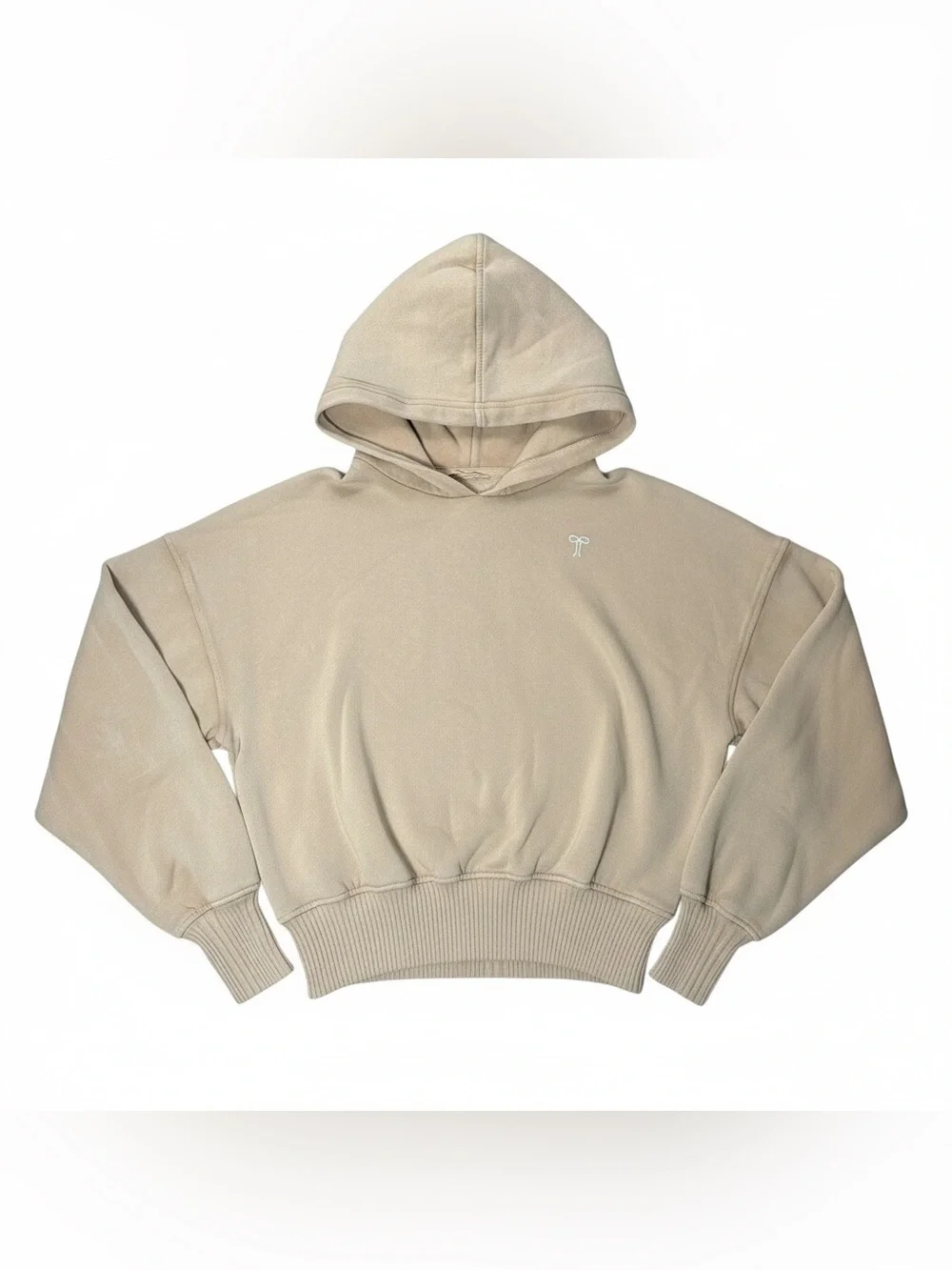 aerie Cropped Hoodie in Beige - Picture 3 of 10